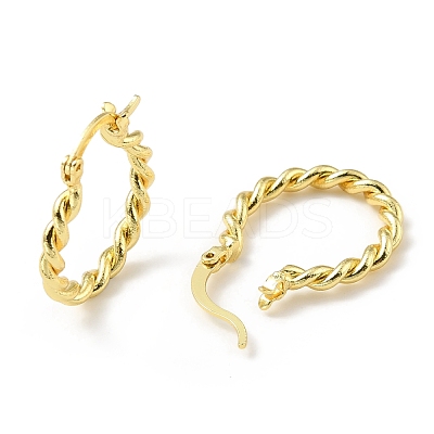 Brass Twist Rope Hoop Earrings for Women EJEW-A070-16G-1
