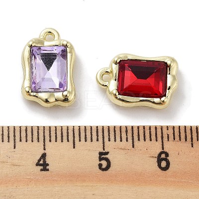 Rack Plating Alloy Rhinestone Charms PALLOY-F311-18G-1