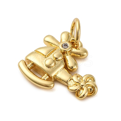 Brass Micro Pave Cubic Zirconia Pendants KK-P308-64G-1