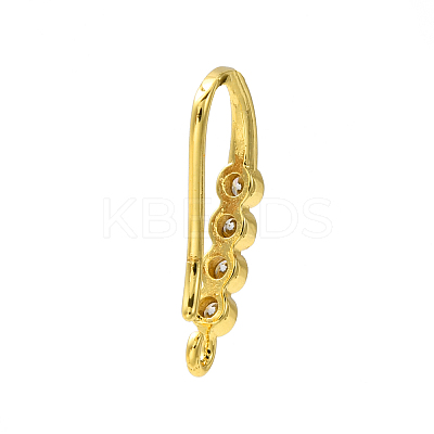 Rack Plating Brass Pave Cubic Zirconia Earring Hooks KK-O143-16G-1