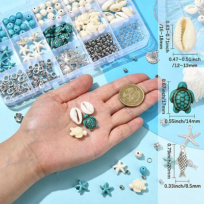 DIY Marine Themed Beads Making Findings Kit DIY-SC0031-28-1