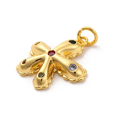Brass Micro Pave Cubic Zirconia Pendants KK-U033-09G-02-1