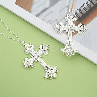 Alloy Rhinestone Cross Big Pendants LS-ALRI-1475-S-RS-1