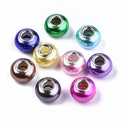 Imitation Pearl Style Resin European Beads RPDL-T003-001-1