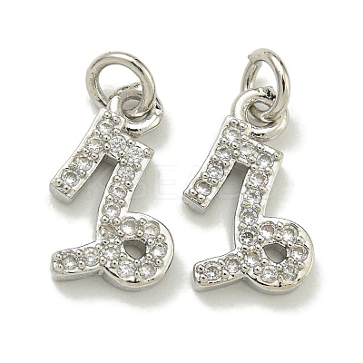 Rack Plating Brass Micro Pave Cubic Zirconia Pendants KK-K386-02L-P-1