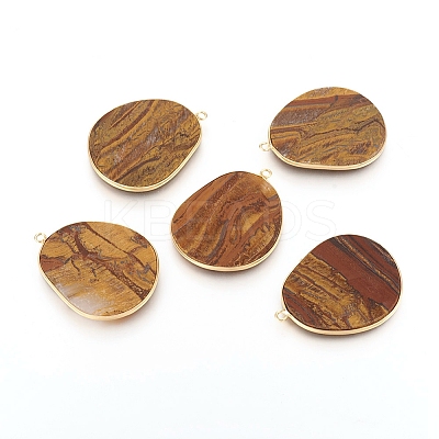 Natural Tiger Eye Pendants G-E526-09H-1