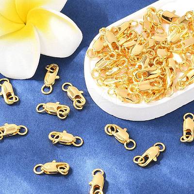 Brass Lobster Claw Clasps X-KK-KK801-G-1
