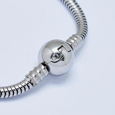 Tarnish Resistant 304 Stainless Steel European Style Bracelets for Jewelry Making PPJ-F002-01A-1