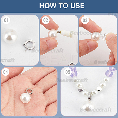 2Pcs Rhodium Plated 925 Sterling Silver Micro Pave Cubic Zirconia Cup Peg Bails FIND-BBC0003-44-1