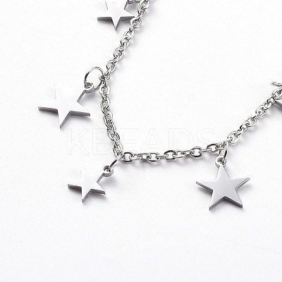 Non-Tarnish 304 Stainless Steel Pendant Bib Necklaces NJEW-G334-06P-1