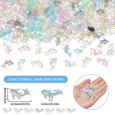 350Pcs 7 Colors Glitter Powder Resin Cabochons MRMJ-SC0001-32-1
