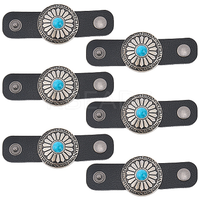 6Pcs PU Leather with Alloy Scarf Clips FIND-CL0001-84A-1