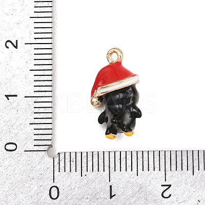 Animal Alloy Enamel Pendants ENAM-P264-03B-G-1