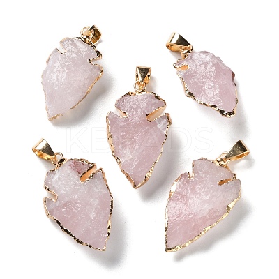 Raw Rough Natural Rose Quartz Pendants G-T073-23G-04-1