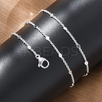 1MM Brass Cable Chain Necklace for Women Men KK-P302-02S-1
