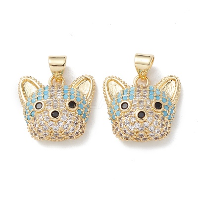Brass Micro Pave Cubic Zirconia Pendants KK-M240-10-1