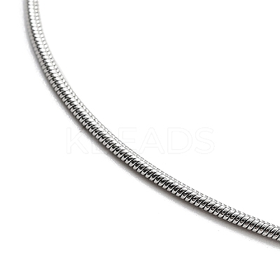 Adjustable Slider 201 Stainless Steel Round Snake Chain Necklaces NJEW-K270-01P-01-1