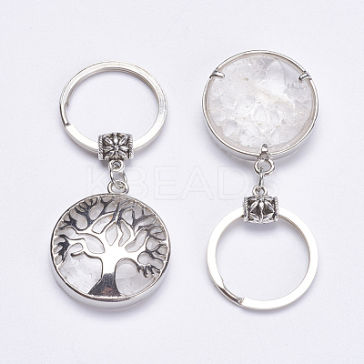 Natural Quartz Crystal Keychain KEYC-G043-C07-1