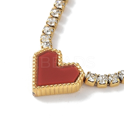 Red Acrylic Heart Pendant Necklace NJEW-F317-05G-1