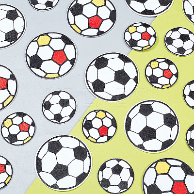 24Pcs 4 Styles Football Computerized Embroidery Cloth Sew on Patches PATC-GO0001-01-1