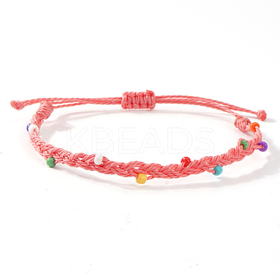 Glass Beads Braided Bead Bracelets TN6908-1-1
