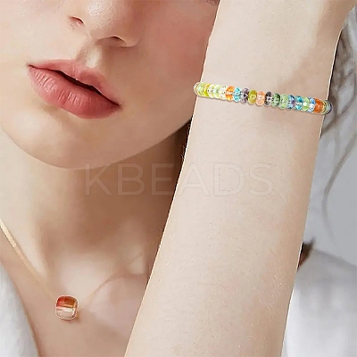 10G Electroplate Transparent Colours Rainbow Glass Seed Beads SEED-YW0003-04A-1