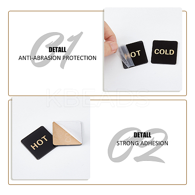 2Pcs Acrylic Cold and Hot Water Signs AJEW-WH0270-332-1
