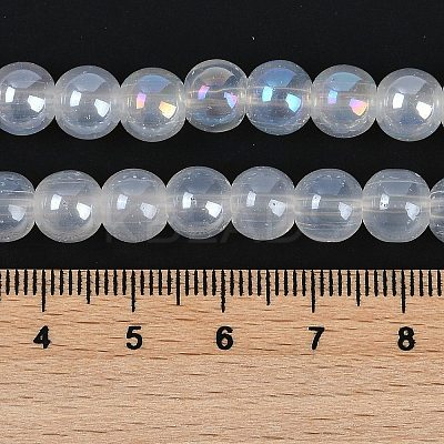Baking Paint Electroplate Glass Beads Strands GLAA-G120-01B-1