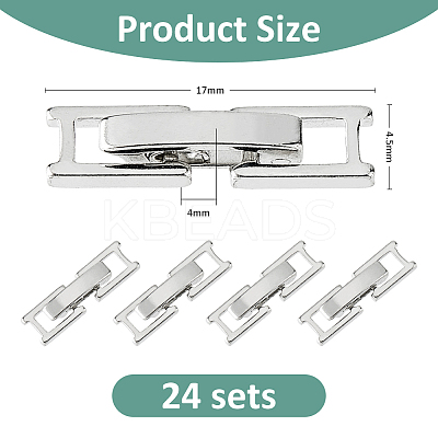 24 Sets Eco-Friendly Brass Watch Band Clasps KK-FH0007-75C-P-1
