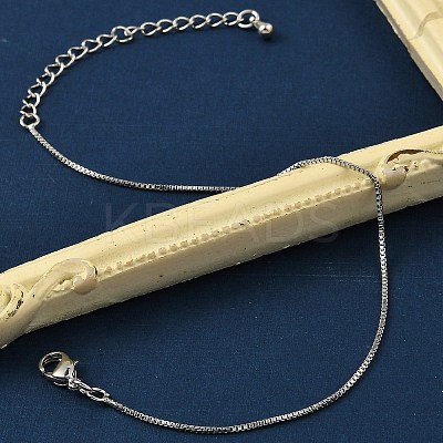 Rack Plating Brass Box Chain Bracelets for Women BJEW-G735-02P-1
