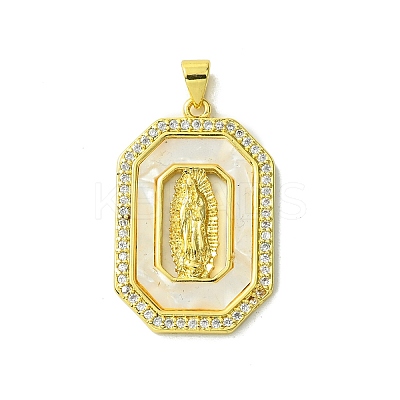 Real 18K Gold Plated Brass Micro Pave Cubic Zirconia Pendants KK-H472-14G-13-1