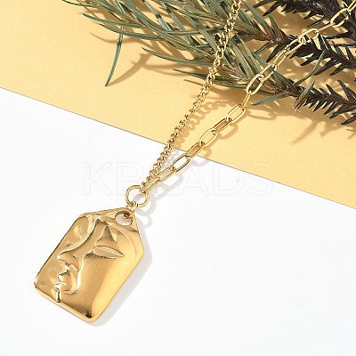 304 Stainless Steel Pendant Necklaces for Women NJEW-D312-02A-G-1
