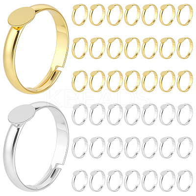 44Pcs 2 Colors Adjustable Brass Pad Ring Bases KK-ME0003-92-1
