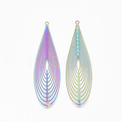 Ion Plating(IP) 304 Stainless Steel Filigree Big Pendants STAS-S108-80-1