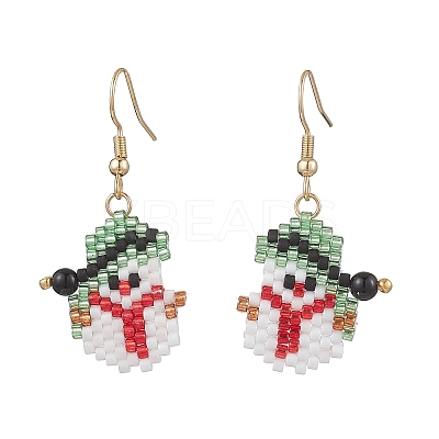 304 Stainless Steel Glass Christmas Theme Dangle Earrings EJEW-MZ00527-03-1