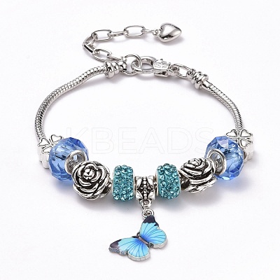 Brass European Bracelets BJEW-JB05142-1