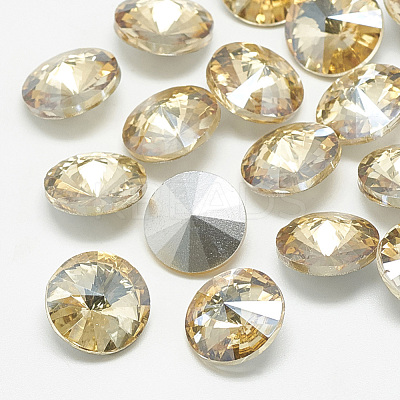 Pointed Back Glass Rhinestone Cabochons RGLA-T086-12mm-06-1