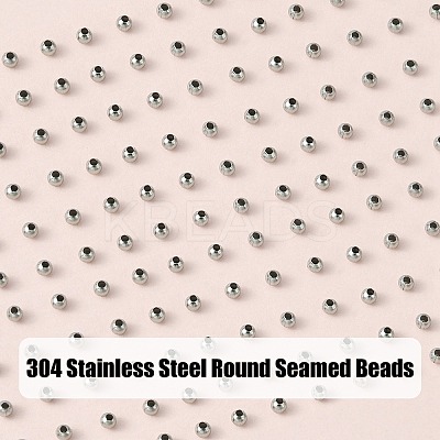304 Stainless Steel Round Seamed Beads STAS-YW0001-84-1