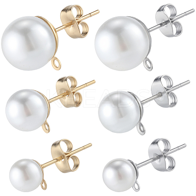 304 Stainless Steel Stud Earring Findings EJEW-SP0001-17G-1