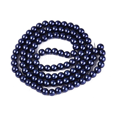 Baking Paint Pearlized Glass Pearl Round Bead Strands HY-Q330-8mm-82-1