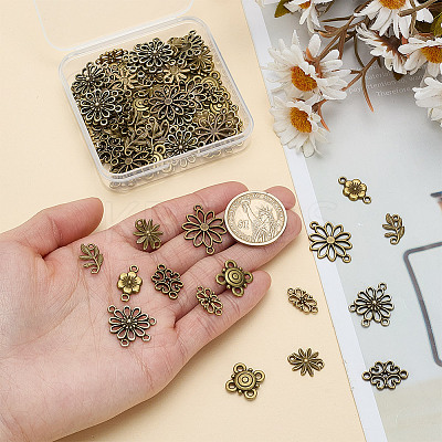 80Pcs 8 Styles Alloy Connector Charms FIND-AR0005-82A-1
