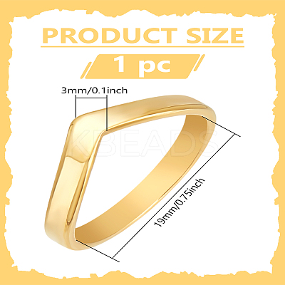 1Pc Stainless Steel Chevron Ring with Blue Zircon for Women - Elegant Jewelry RJEW-LP0001-15B-1