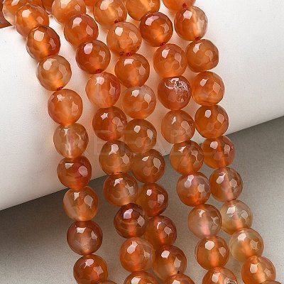 Dyed & Heated Natural Agate Beads Strands G-P539-D01-10-1