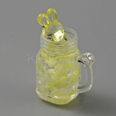 Transparent Resin Pendants RESI-WH0029-44F-1