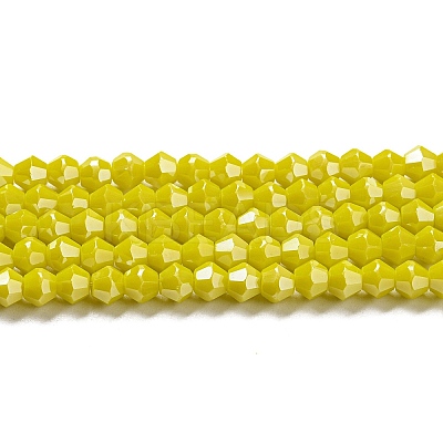 Opaque Solid Color Electroplate Glass Beads Strands EGLA-A039-P4mm-A05-1