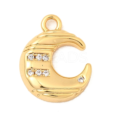Brass Micro Pave Cubic Zirconia Charms KK-C117-12G-C-1