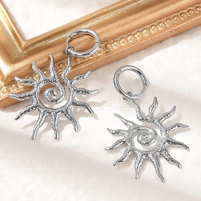 304 Stainless Steel Sun Hoop Earrings LS-EJEW-M073-01P-1