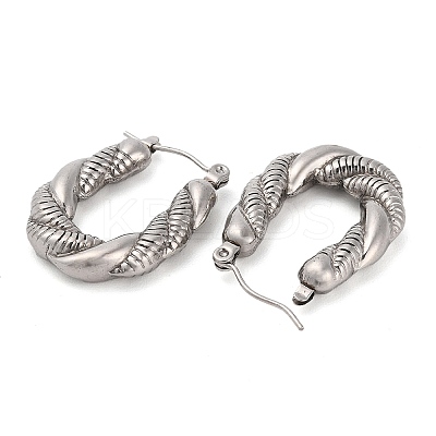 Non-Tarnish 304 Stainless Steel Teardrop Hoop Earrings EJEW-K259-03P-1