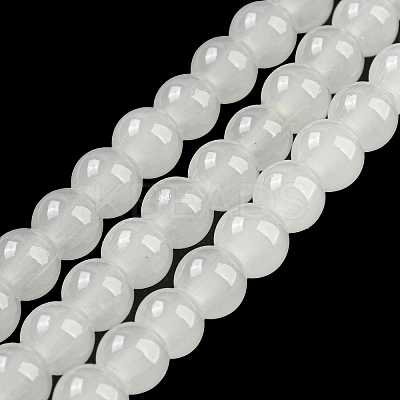 Baking Paint Imitation Jade Glass Round Bead Strands DGLA-Q021-6mm-01-1