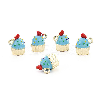 Rack Plating Alloy Enamel Charms PALLOY-N181-26KCG-01-1